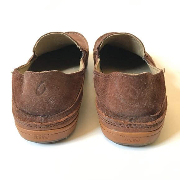 Olukai Puhala Loafers Shoes Mens 10 Brown Slip On Suede Drop in Heel Moccasin main image 4